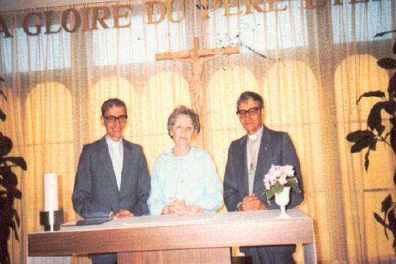 Mimi avec les Pères Girard en 1986